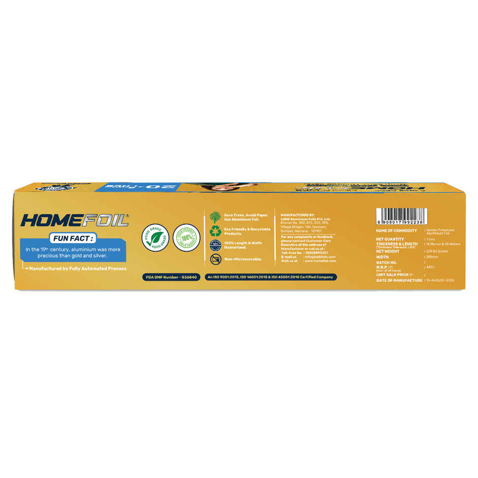 HOMEFOIL 25 Meter Golden Embossed Aluminium Foil