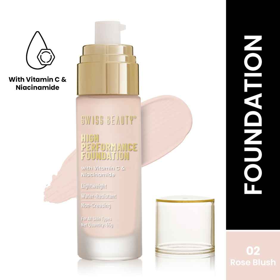 Swiss Beauty High Performance Foundation With Vitamin C & Niacinamide - 02 Rose Blush