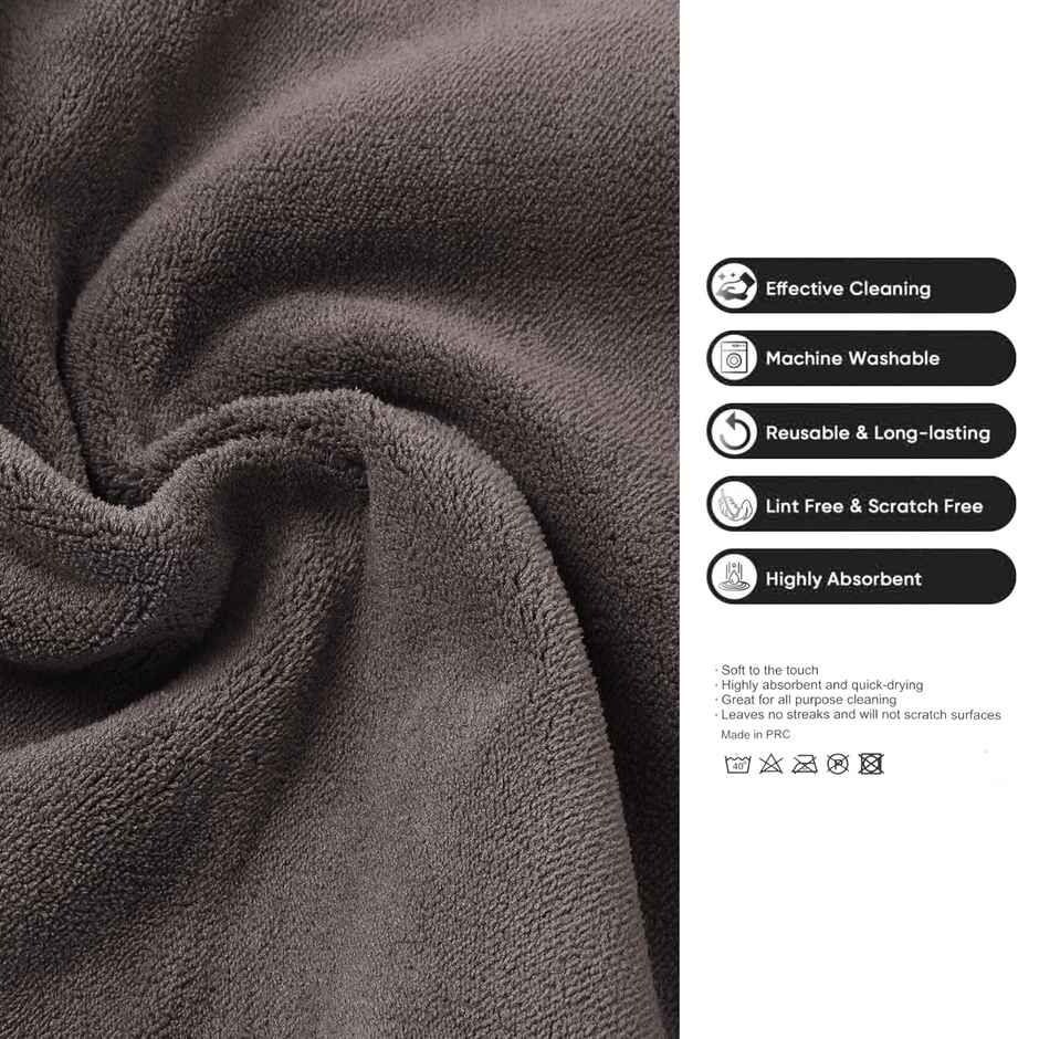 Cutting EDGE Microfiber Car Cleaning Cloth|Multipurpose for Car & Home|Set of 2|Dark Grey |75x35.5cm