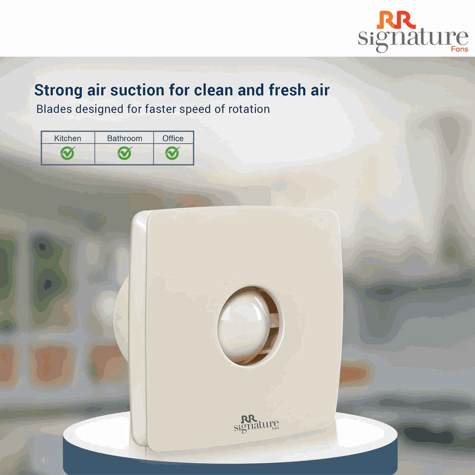 RR Signature Vento Air Exhaust Fan,150mm, High Speed,Noiseless, Anti-Rust, White