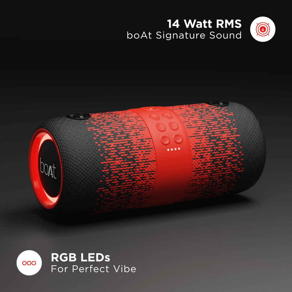 boAt Stone 1200 14W Bluetooth Speaker with Upto 9 Hours Battery, RGB LEDs, IPX7 and TWS Feature - Black Raptor 