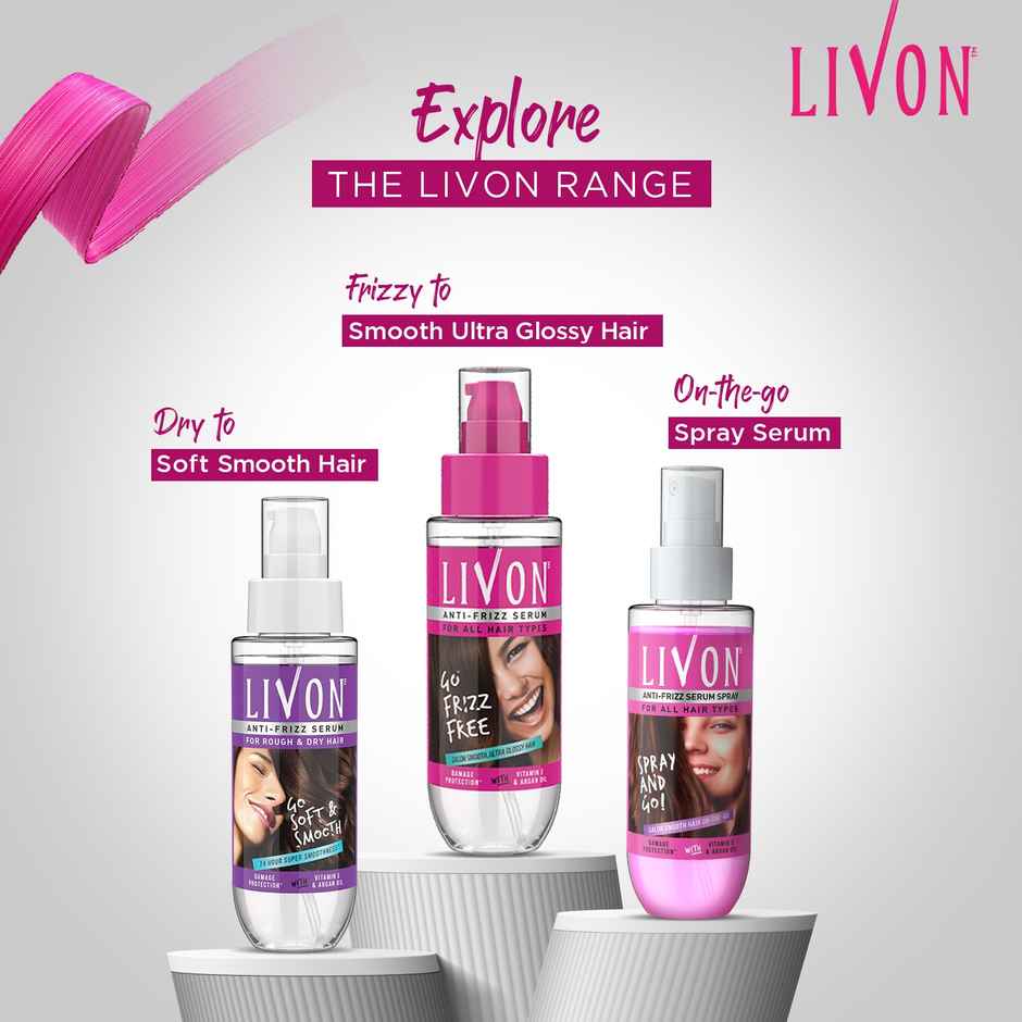 Livon Hair Serum, For Dry & Frizzy Hair | Provides shine, smoothness & damage protection