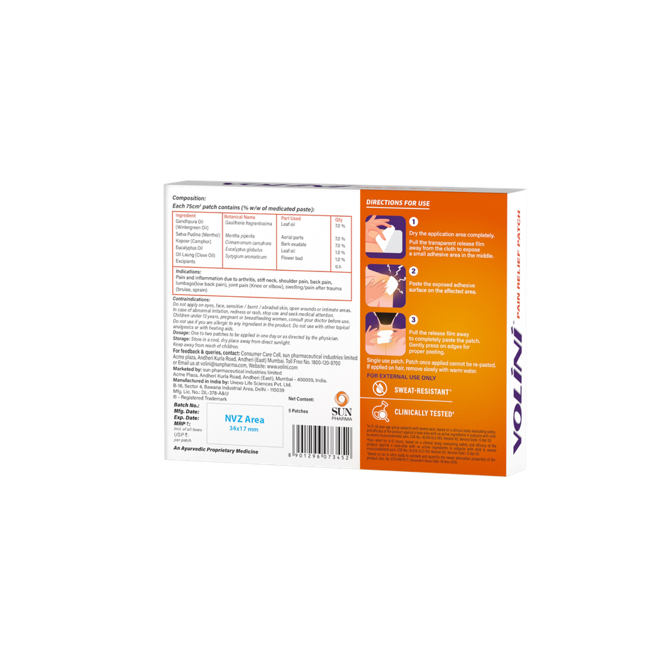 Volini Pain Relief Patch for Body Ache