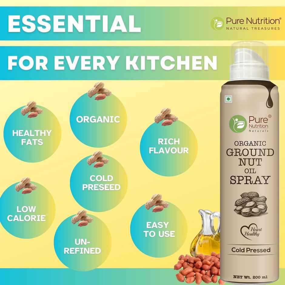 Pure Nutrition Cold Pressed Groundnut Oil | 100% Pure Peanut Oil | Heart-Healthy Cooking