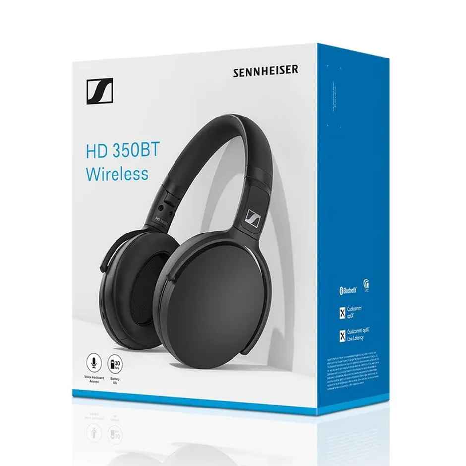 Sennheiser HD 350BT Wireless Over The Ear Headphone | Mic for Music & Calls | 30h Battery | Black