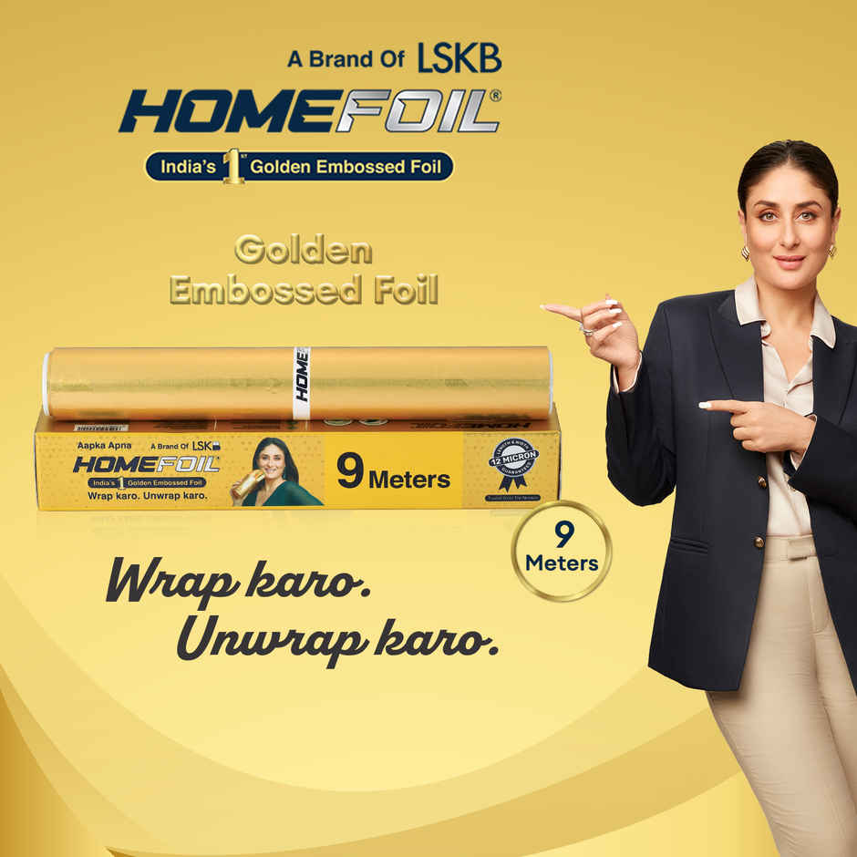 HOMEFOIL 9 Meter Golden Embossed Aluminium Foil