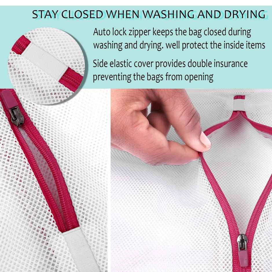Perpetual Reusable Laundry Mesh Bags | Zippered Wash Bags | Undergarments Organizer | Pack of 3