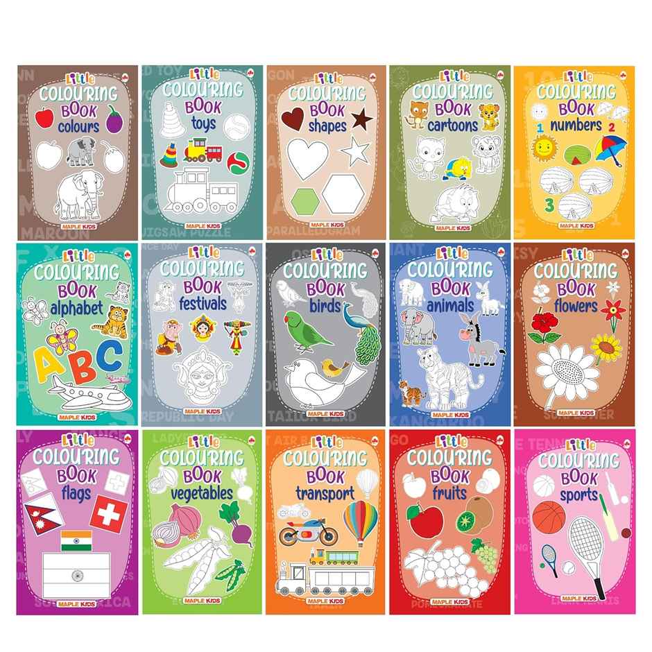 Little Colouring Books for Kids (Set of 15 Books)