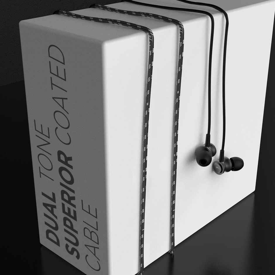 boAt Bassheads 152 Wired Earphones with Super Extra Bass, In-Line Remote & Mic (Active Black)