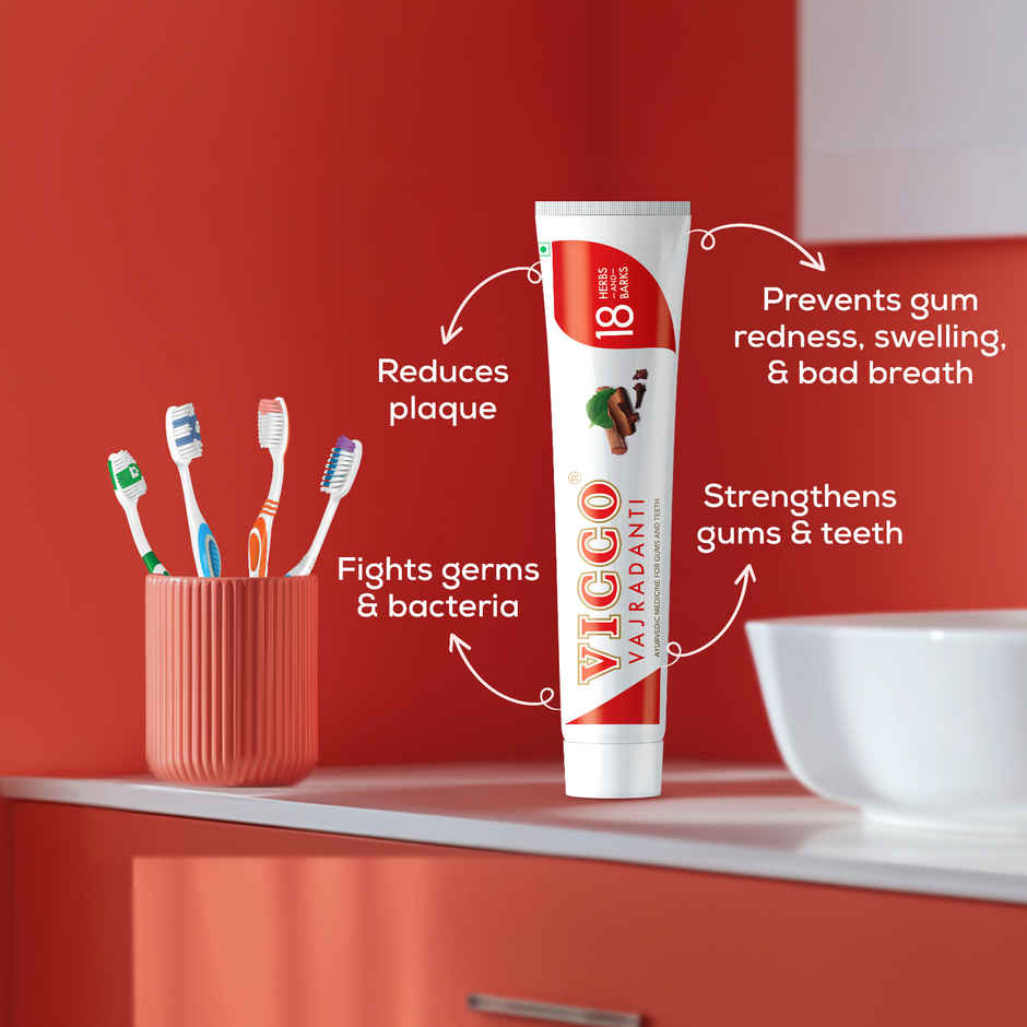 Vicco Vajradanti Ayurvedic Toothpaste | Herbal Gum Care for Strong & Healthy Tooth