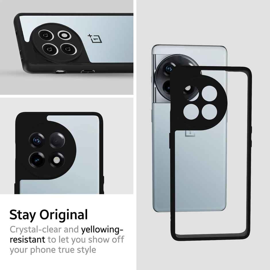 Kapaver Oneplus 11r 5g Back Cover Case | Hybrid - Black