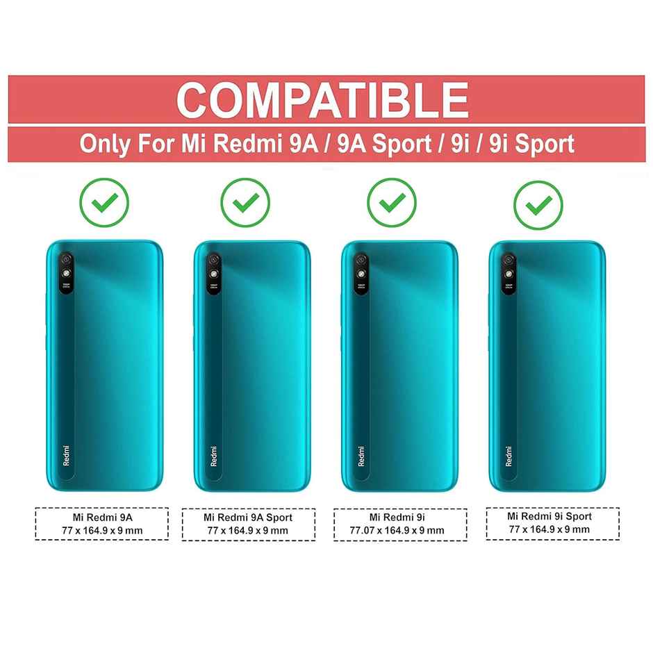 Zapcase Back Cover for Mi Redmi 9A, Redmi 9A Sport, 9i Sport | Matte-Black