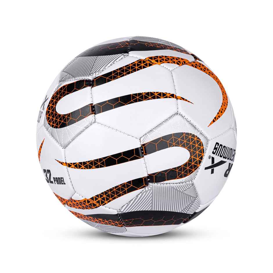 Vector X Venomous Machine Stitched Football | With Pump & Pin | Orange-Black | Size - 5