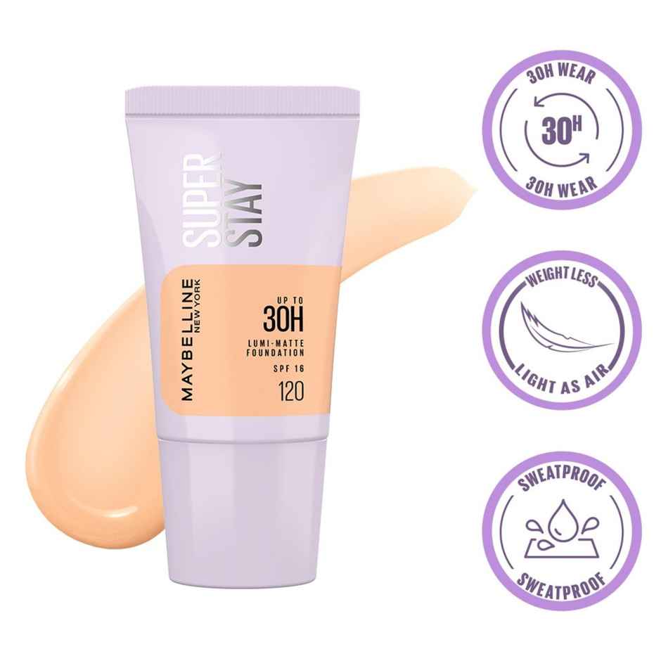 Maybelline New York Super Stay Lumi Matte Liquid Foundation, 120