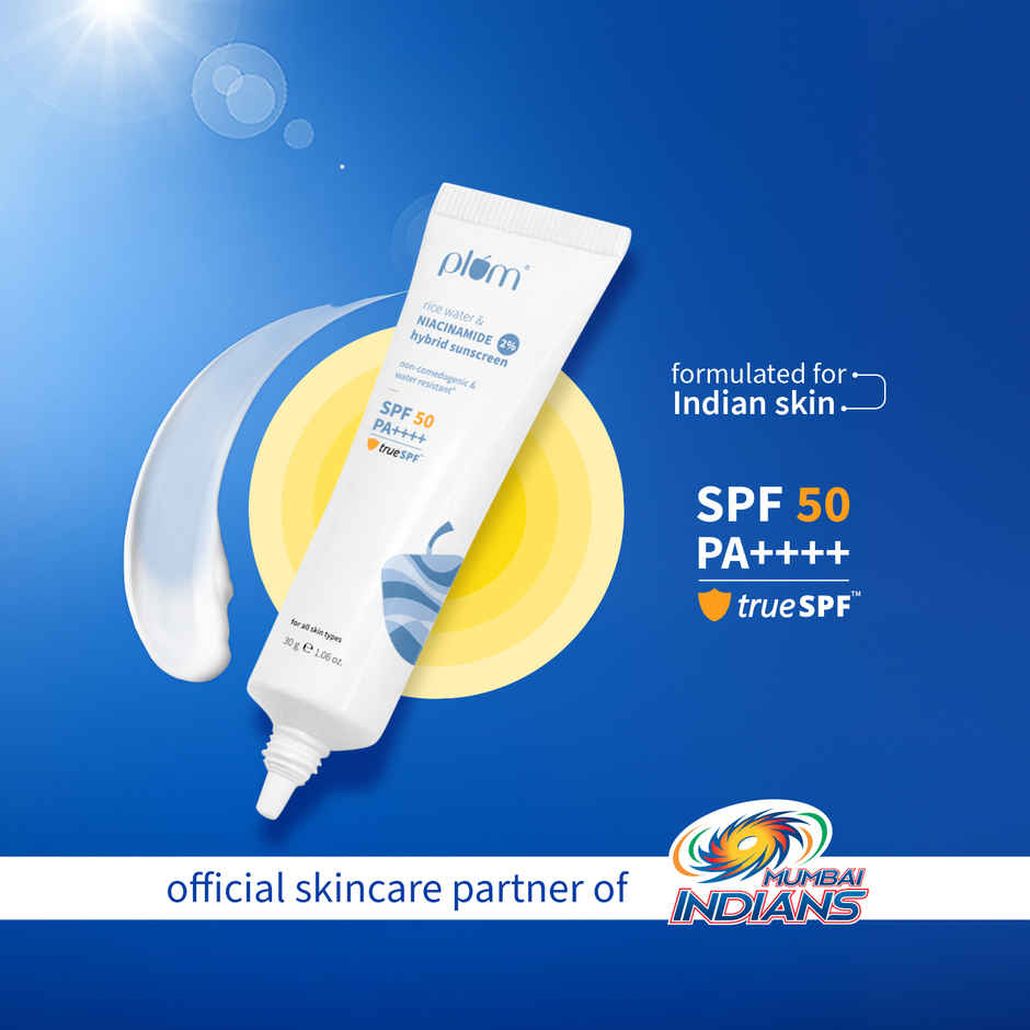 Plum 2% Niacinamide Sunscreen and Rice Water SPF 50 PA++++ Sunscreen