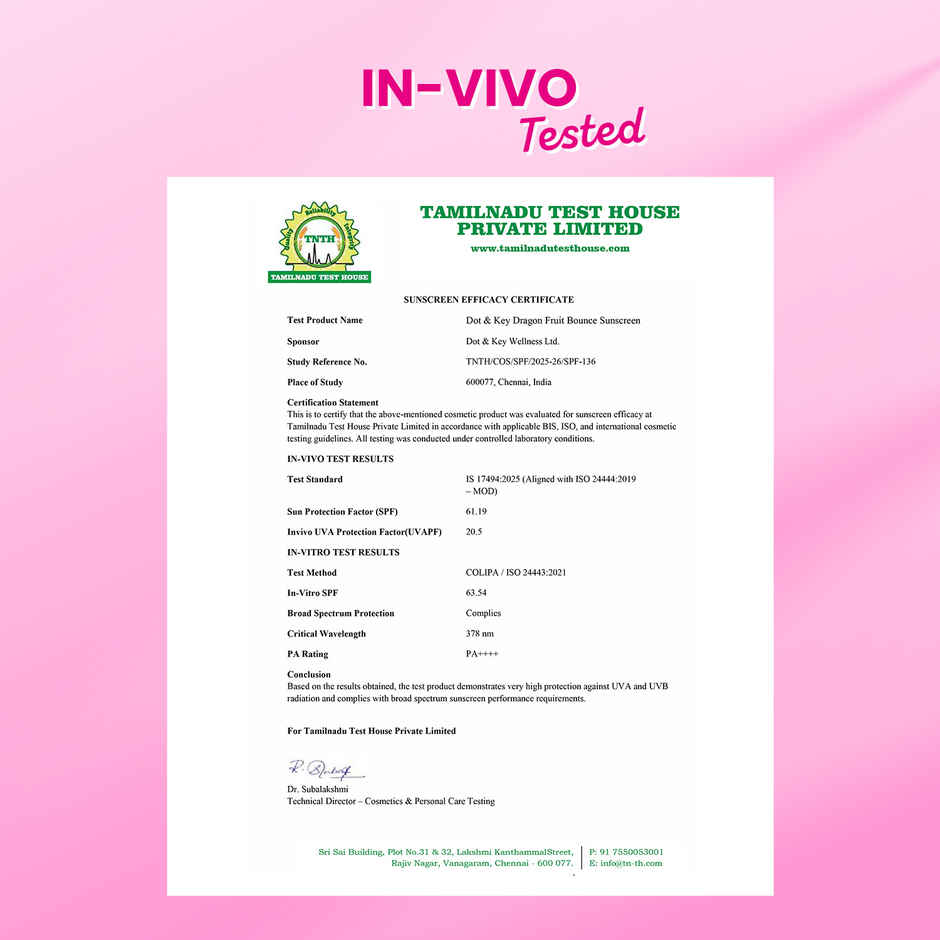 Dot & Key Dragon Fruit Bounce Sunscreen In-Vivo Tested SPF 50+ PA++++