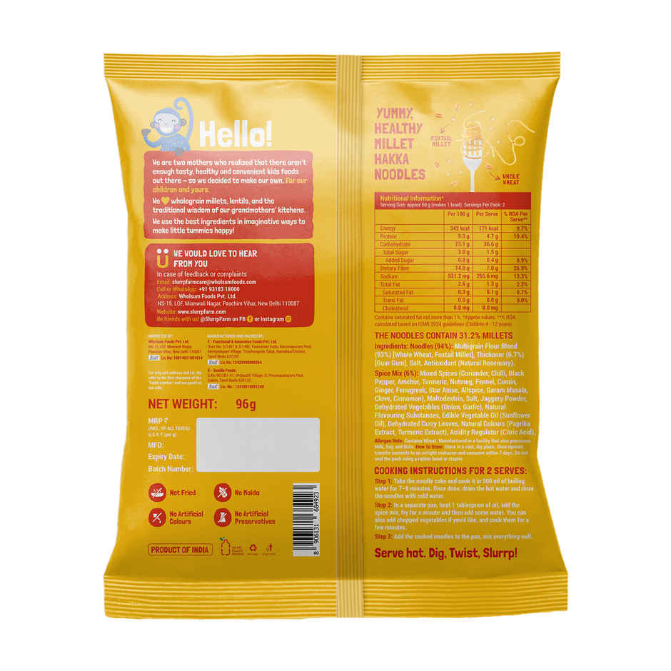 Slurrp Farm Millet Noodles | Classic Masala | Serves 2