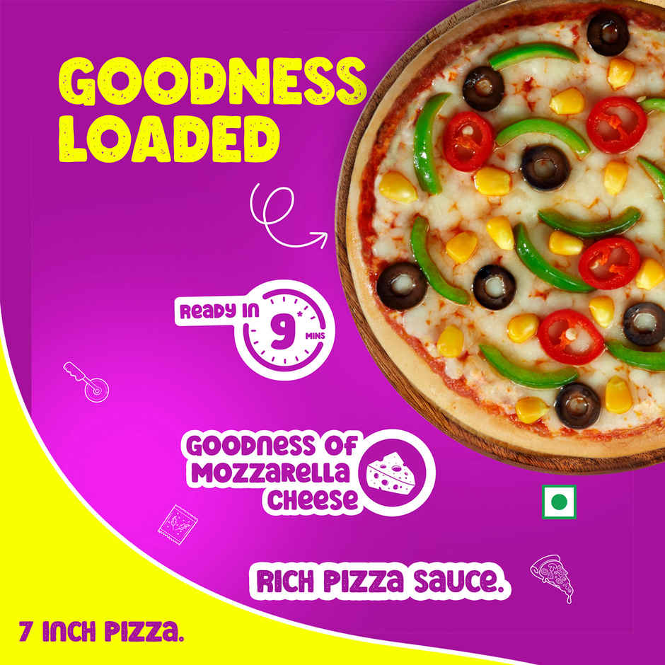 HyFun Veg Paradise Pizza, Cheesy Snack | Frozen