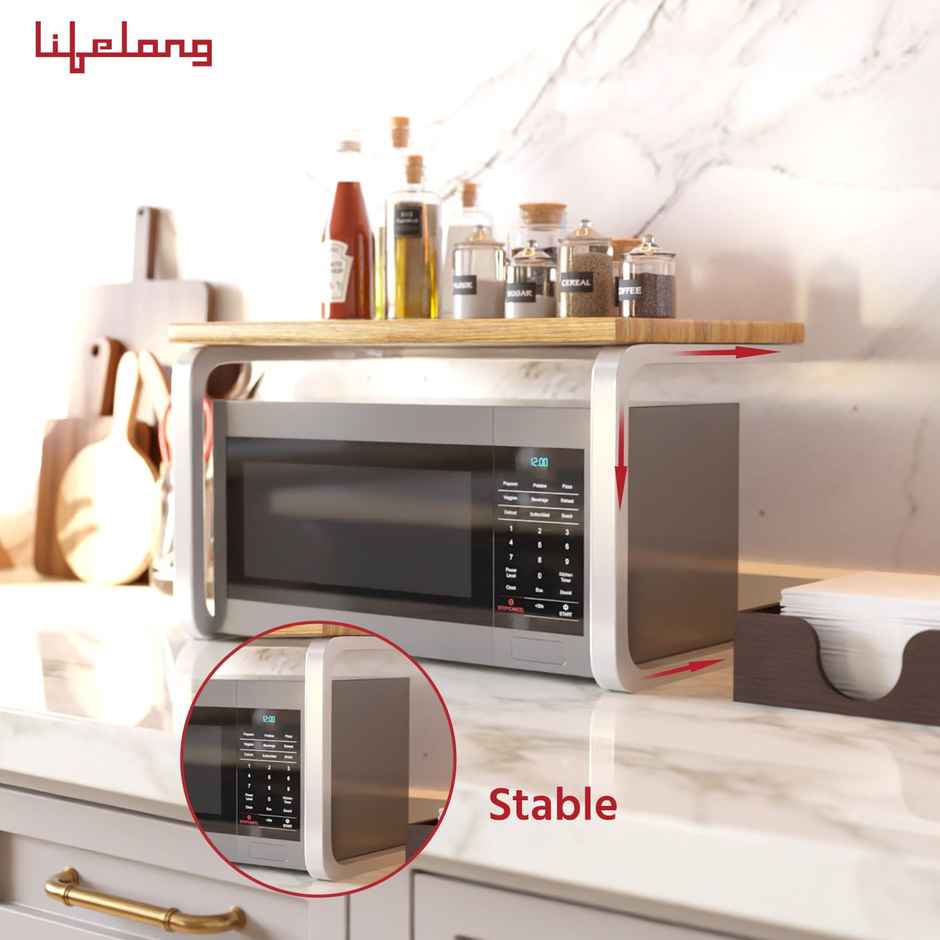 Lifelong Microwave ,OTG Stand | Multipurpose Top Rack | Adjustable Length & Height | Rust-Free