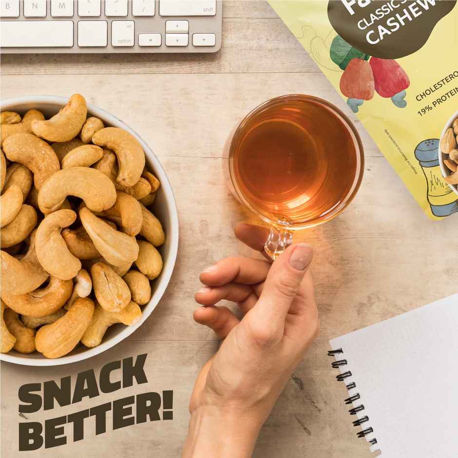 Farmley Classic Salted Roasted Cashews-Kaju | Rich In Protein Crunchy And Delicious