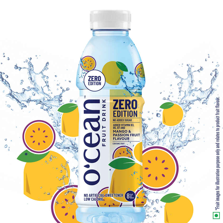 O'cean Beverages Zero Sugar Mango & Passion Water Bottle