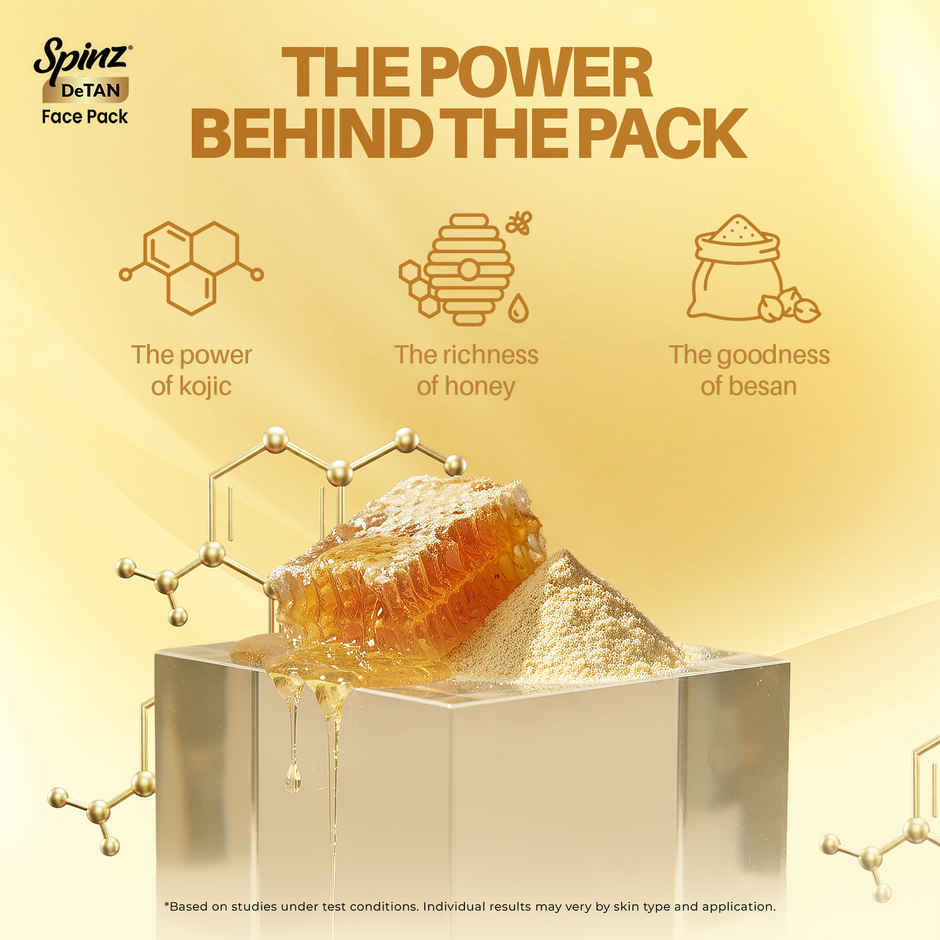 Spinz DeTan Face Pack with Besan, Honey and Kojic