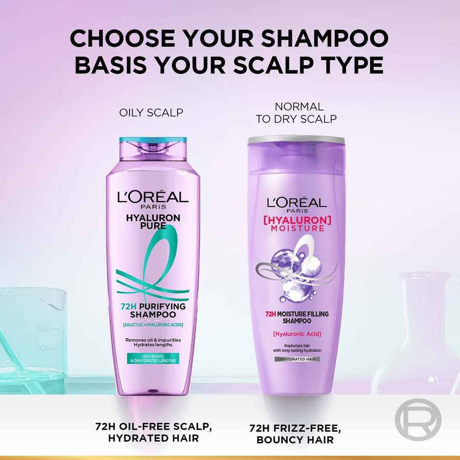 L'Oreal Paris Hyaluron Pure 72H Rehydrating Conditioner For Smooth Tangle - Free Hair