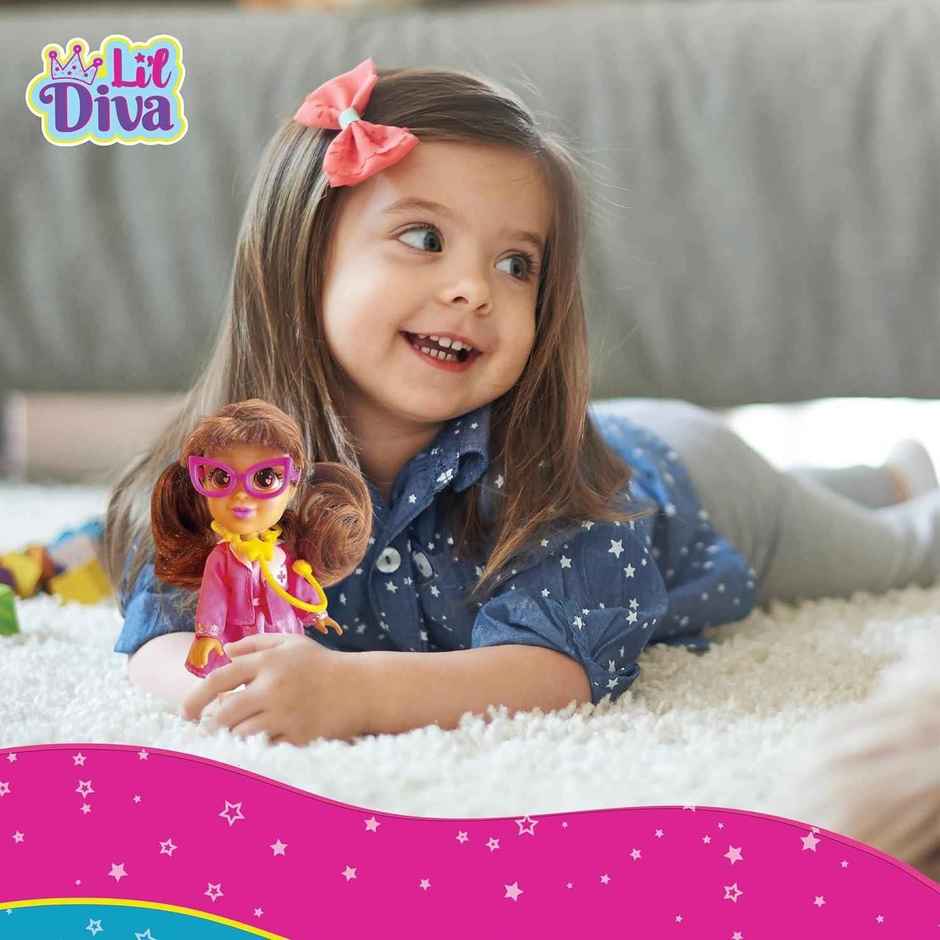 Li'l Diva Doctor Cassie 6 Inch Preschool Doll - Kids Roleplay Toy & Birthday Gift