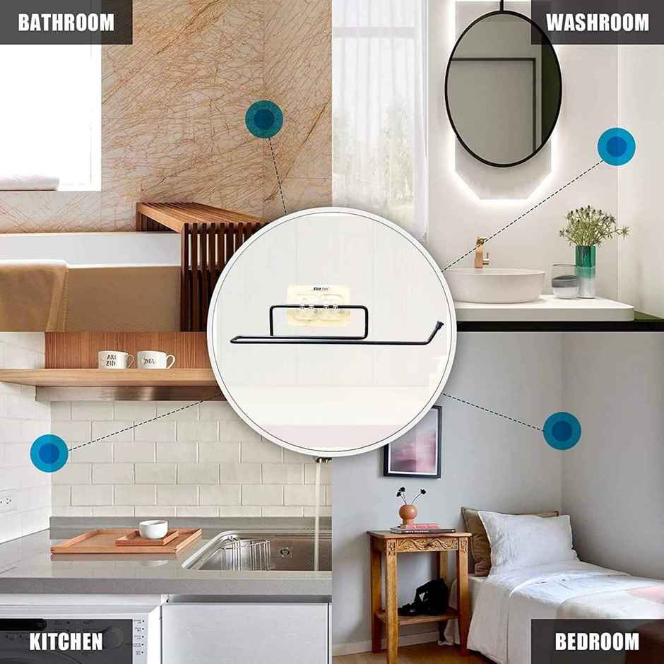 Perpetual Tissue Paper Holder | Steel Self-Adhesive Roll Holder for Bathroom | Pack of 2