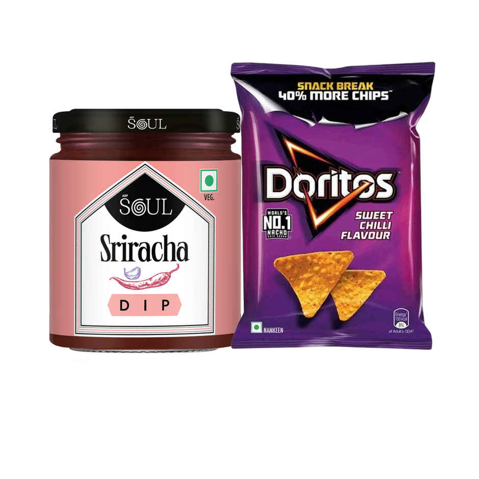 Adf Soul Sriracha Dip (200g) & Doritos Nacho Chips - Sweet Chilli Flavour (45g) Combo