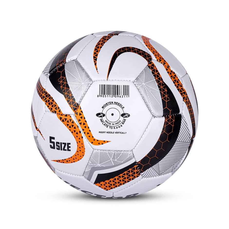 Vector X Venomous Machine Stitched Football | With Pump & Pin | Orange-Black | Size - 5