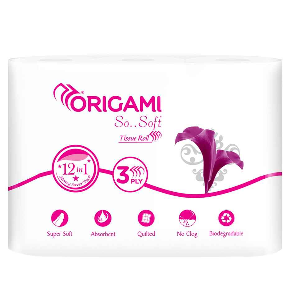 Origami Premium Toilet Roll | 140 Pulls Per Roll | 3 Ply