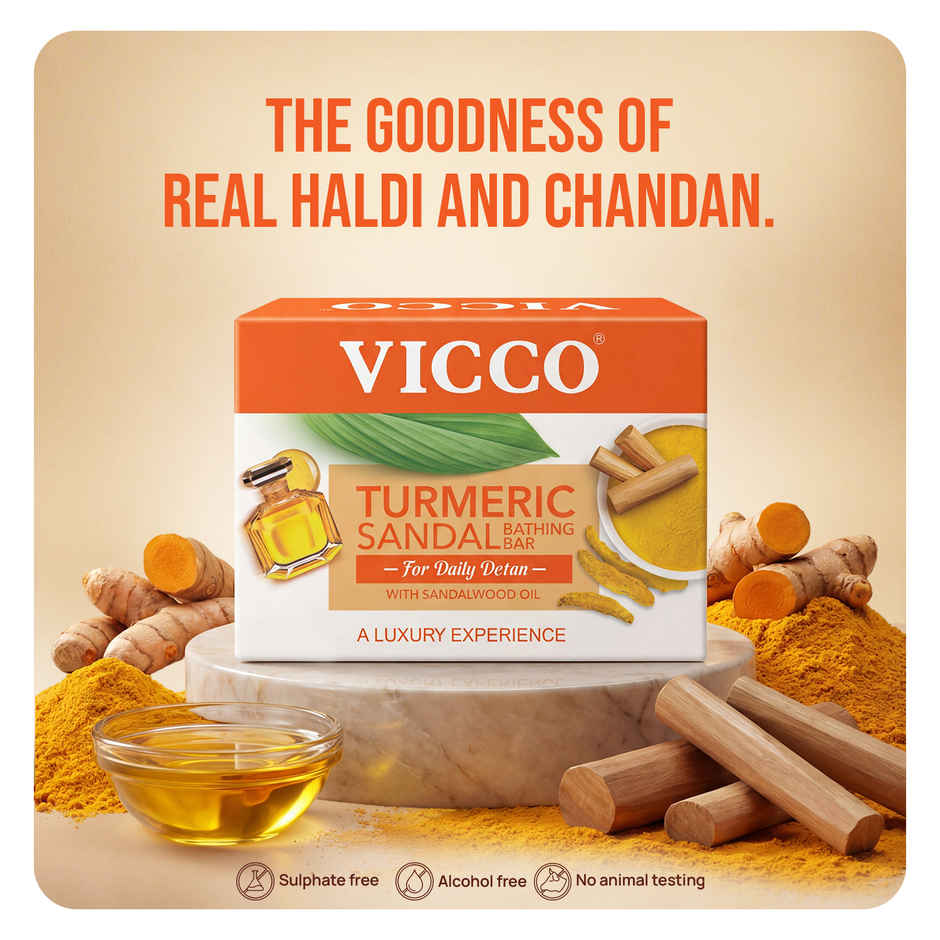 Vicco Turmeric Sandalwood Oil Detan Soap Bar