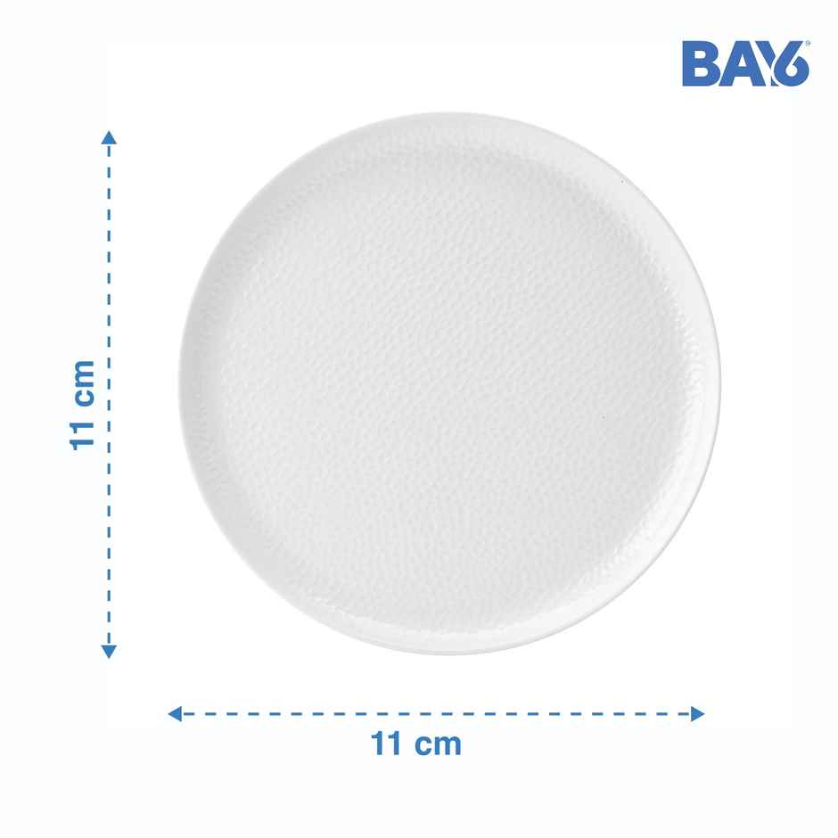 BAY6 Hammer Series Round Melamine Dinner Plate -11" - White - Set of 2