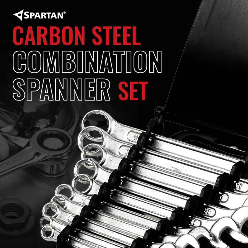 Spartan Carbon Steel Combination Spanner Set/Wrench Set/Tool Kit Multipurpose