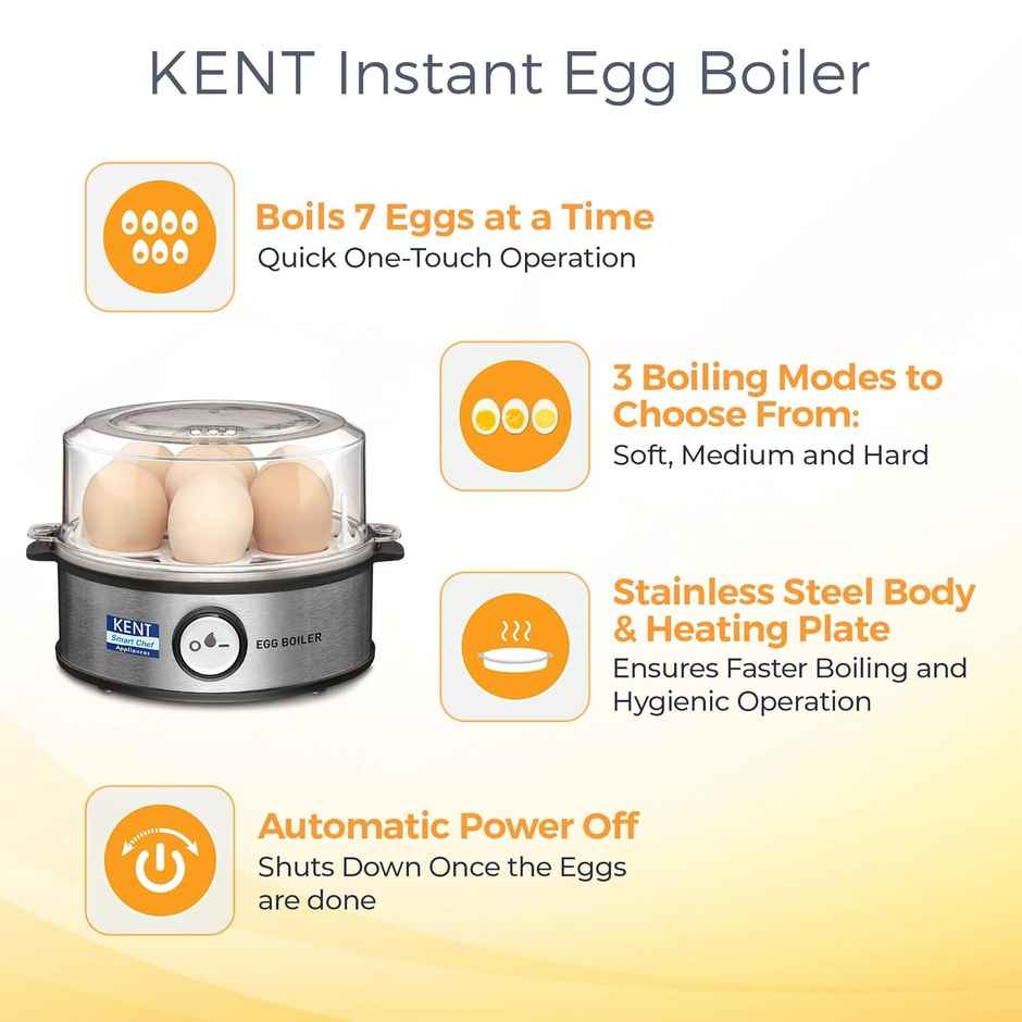 KENT 360 W Egg Boiler - 7 Eggs | Automatic Power Off