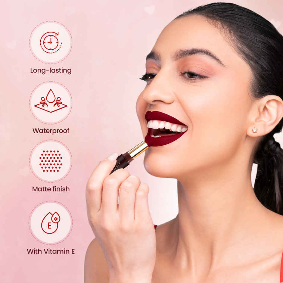 Swiss Beauty Non-Transfer Matte Lipstick | 01 Siren In Scarlet