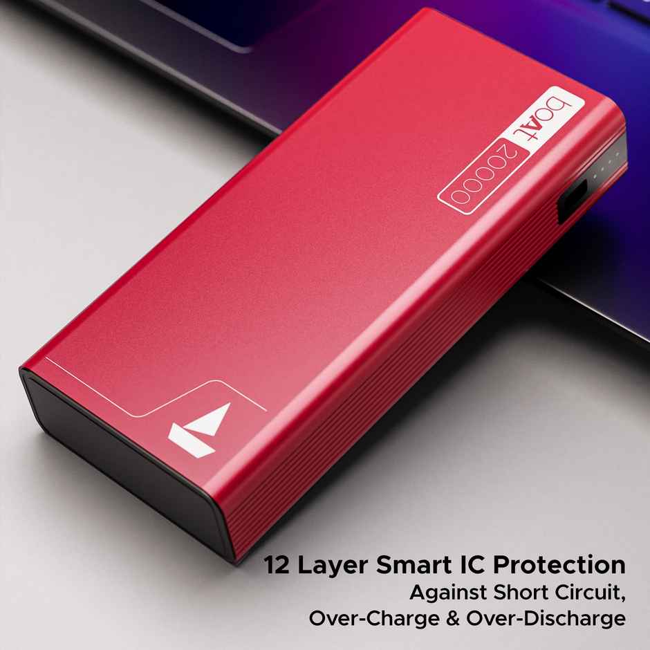 boAt 20000 mAh Power Bank w/ 2-Way 22.5W Fast Charging & Smart Power Management - PB400 (Martian Red)