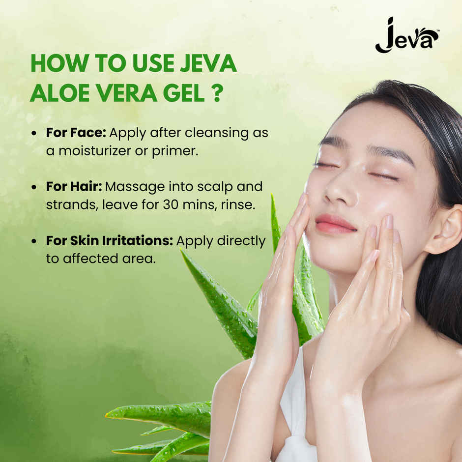 Jeva Aloe Vera Gel | Hydrating & Revitalizing Care for Young, Radiant Skin & Hair