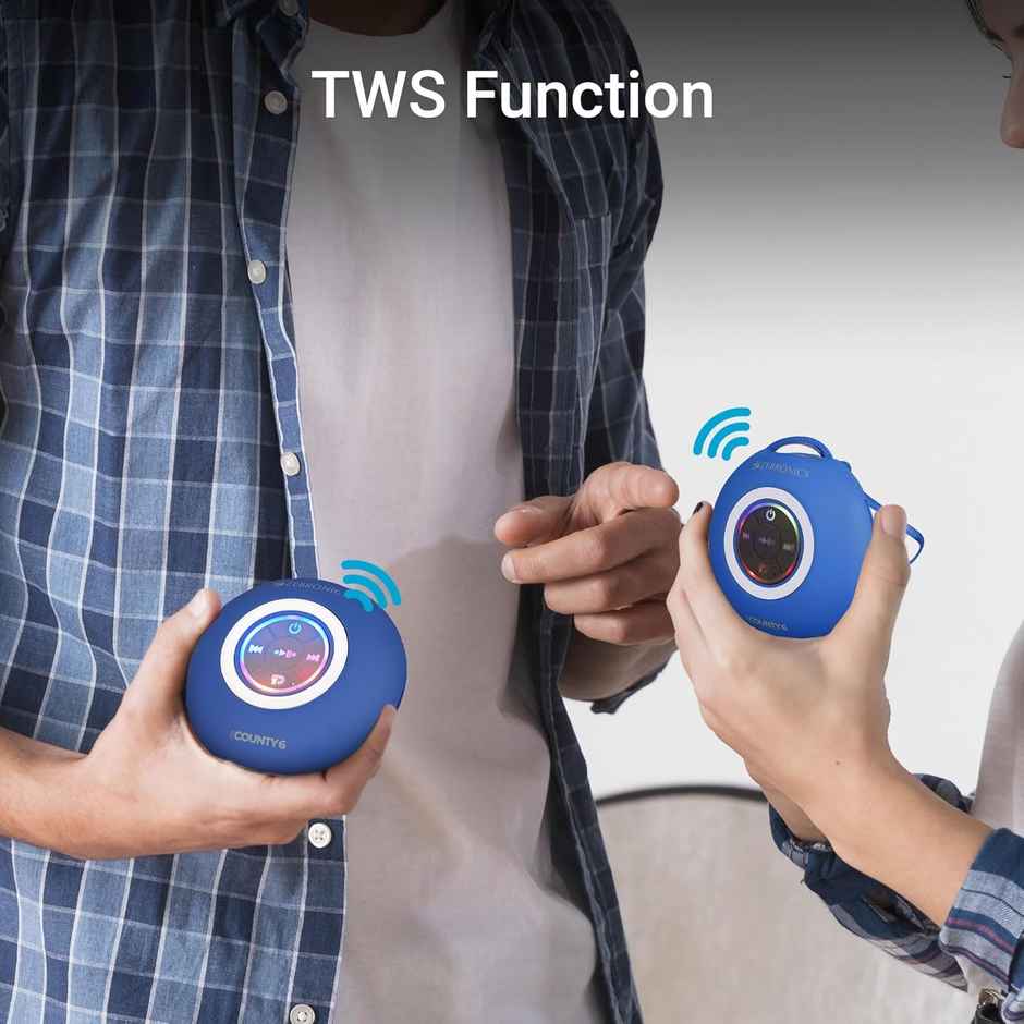 Zebronics County 6 BT Speaker | 3W | Upto 12Hrs | BTv5.3 | TWS | Compact Design | Carry Loop | Blue
