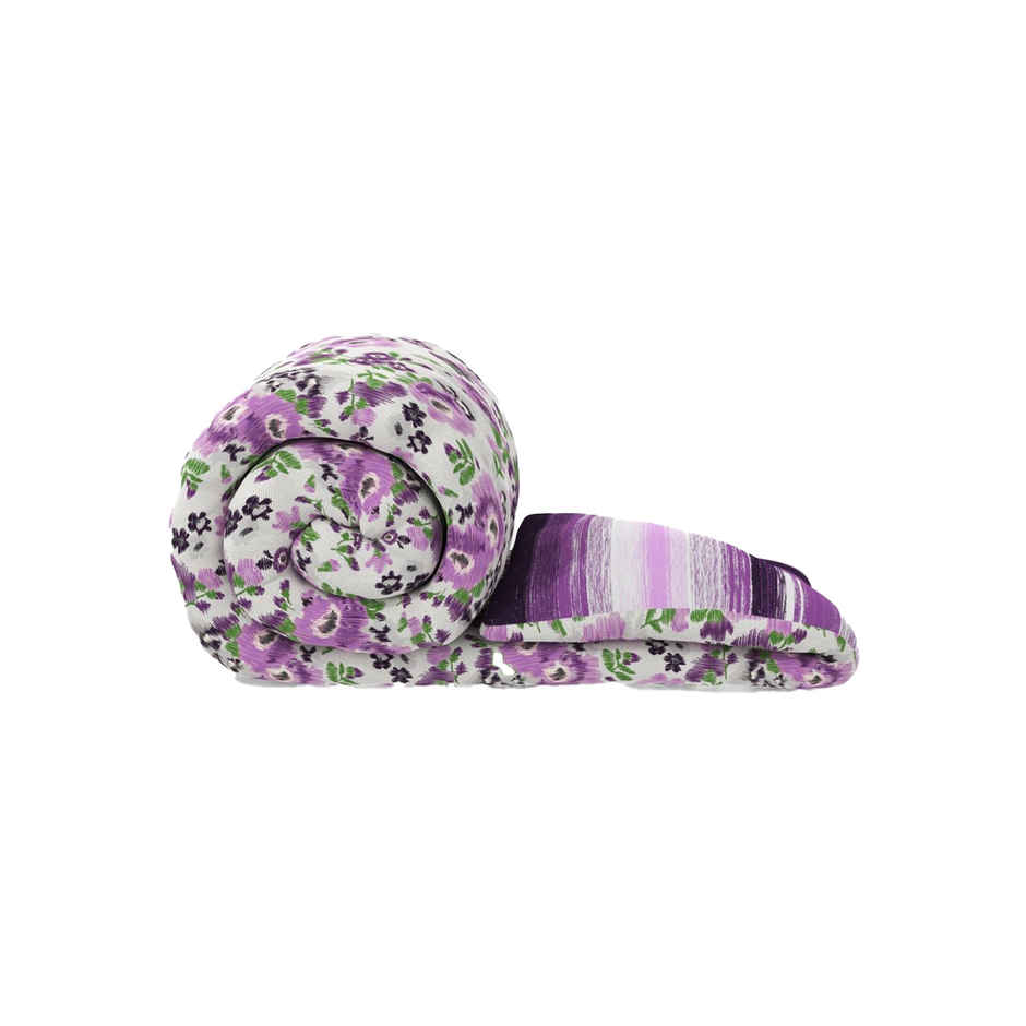 Kopa Super Soft Microfiber Comforter 1pc Single Size Floral Grey/Purple Classic Cotton Feel