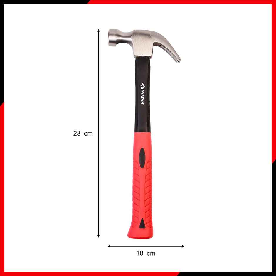 Spartan Heavy Duty Claw Hammer | Forged Steel Head | Fiberglass Anti Slip Handle