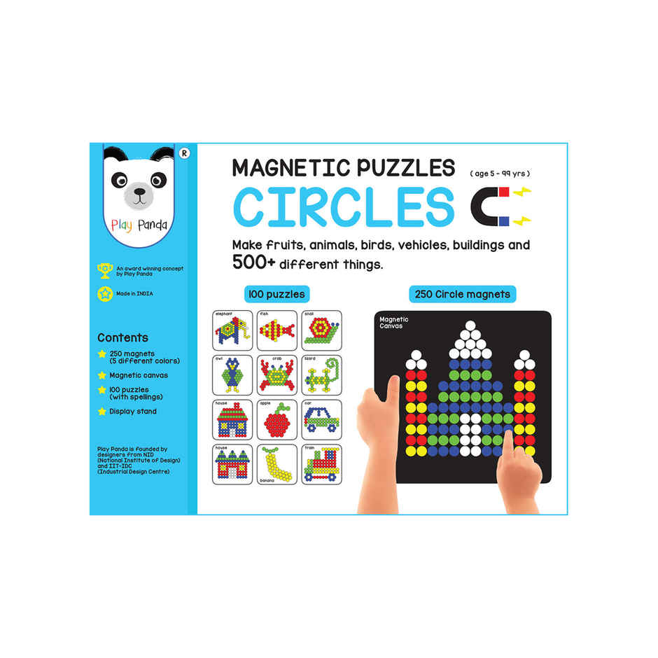 Play Panda Magnetic Puzzles (small) Circles with 250 Magnets & 100 Puzzles