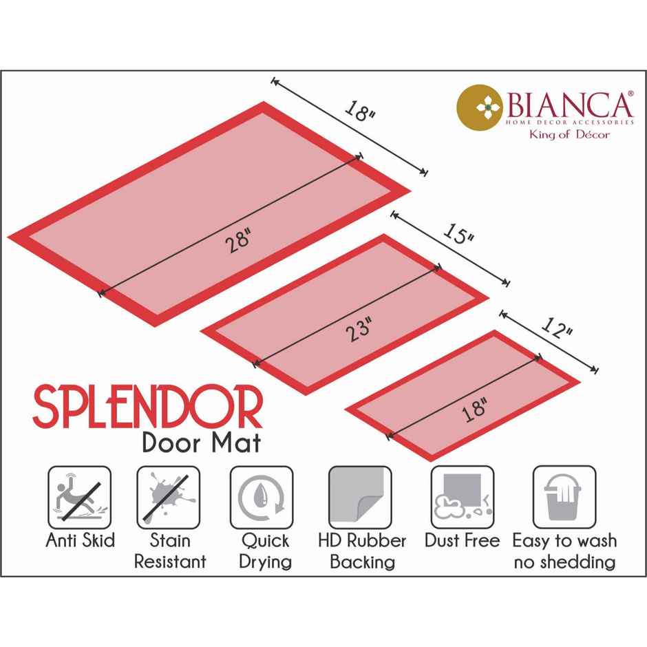 BIANCA Highly Durable Anti Slip Door Mat | 1 Pc Large Size | Splender | Roye Choco Orange