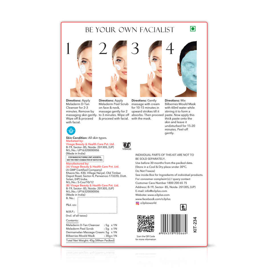 O3+ D-tan Facial Kit With Peel Off Mask