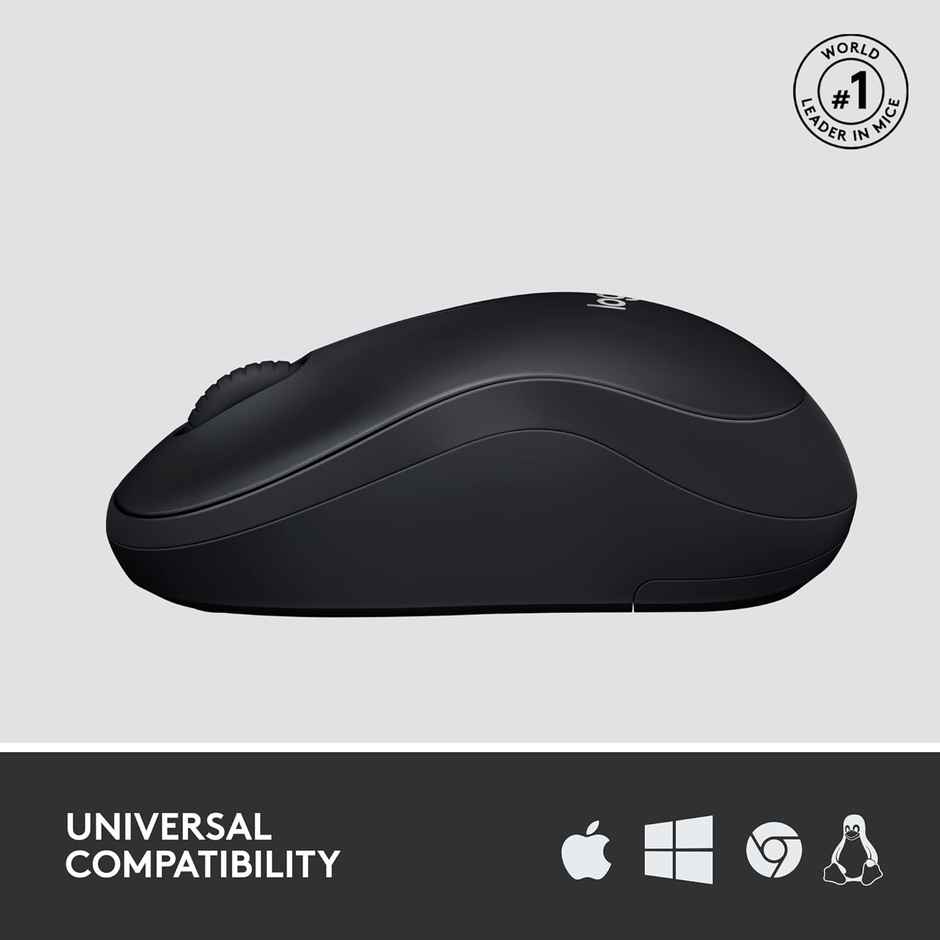 Logitech M220 Wireless Mouse, Silent Buttons, 2.4 GHz with USB Mini Receiver, 1000 DPI Optical Tracking, 18-Month Battery Life, Ambidextrous PC/Mac/Laptop - Charcoal Grey