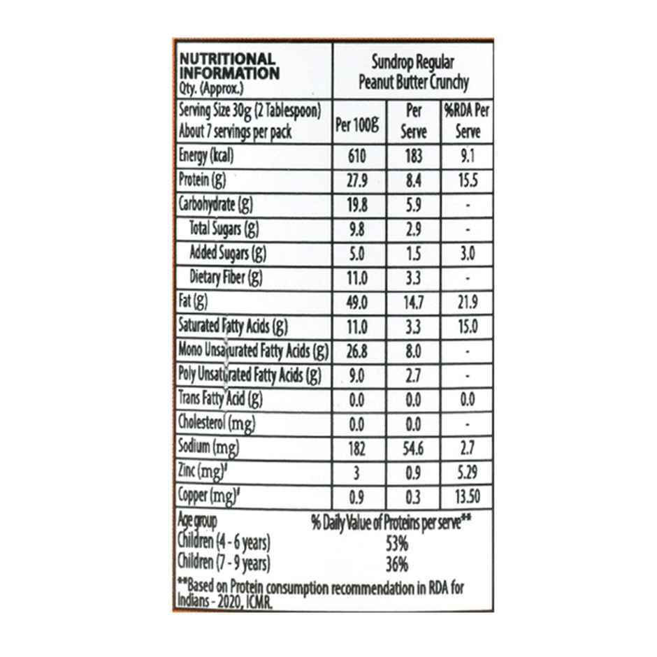 Sundrop Peanut Butter Regular Crunchy