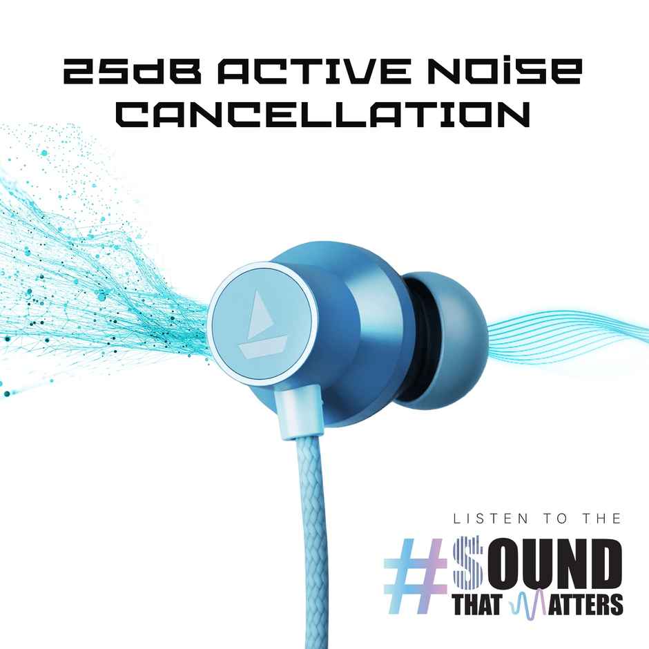 boAt Rockerz 333ANC Bluetooth in Ear Neckband with mic Crystal Bionic Sound Powered(Celestial Blue)