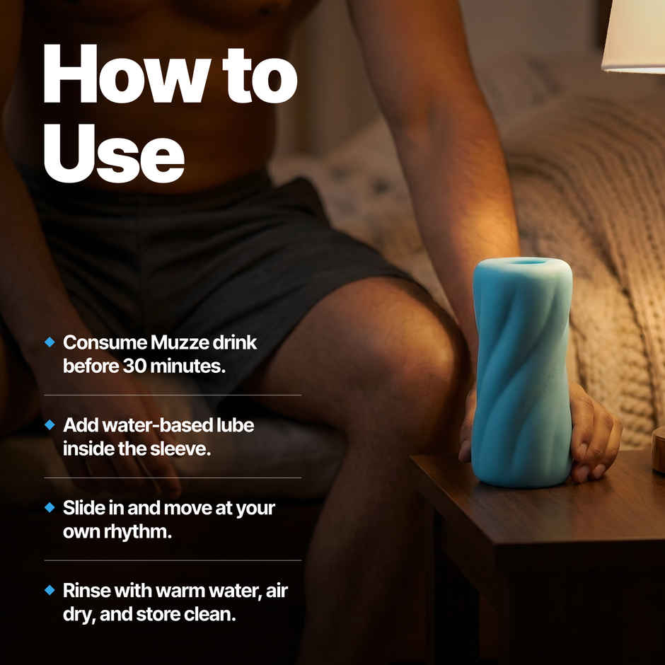 Nooky Tease 2 in 1 Play Kit Glide Mens Stroker and MUZZE Intimacy Mood Drink