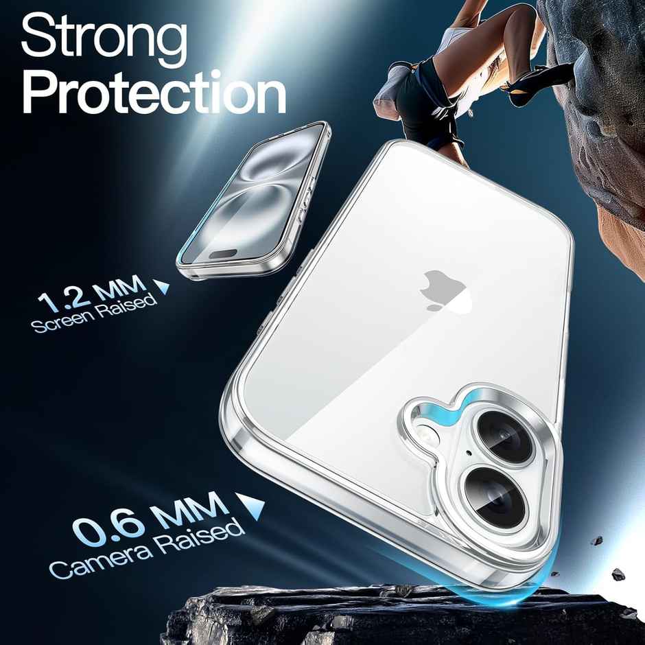 ExpressB iPhone 16 Case Cover Anti-Scratch Camera Protect Pc+TPU Transparent - Clear